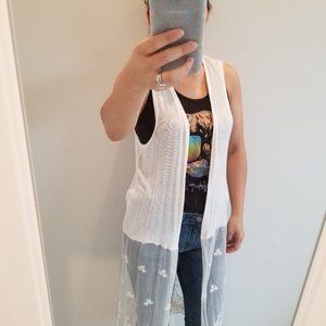 Francescas White long vest Size S